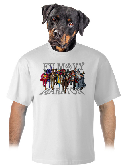 Filmový maratón unisex tričko oversized White
