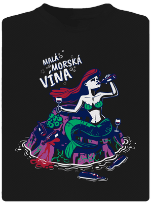 Malá mořská vína pánske športové tričko Black