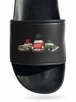 Traja veteráni šľapky Black