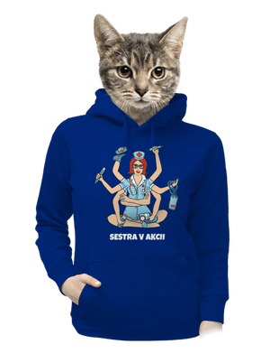 Sestra v akcii dámska mikina klokanka Royal Blue Mal