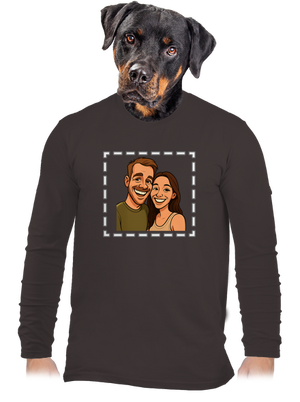 Karikatúra z vlastnej fotky pánske dlhý rukáv Bear Brown