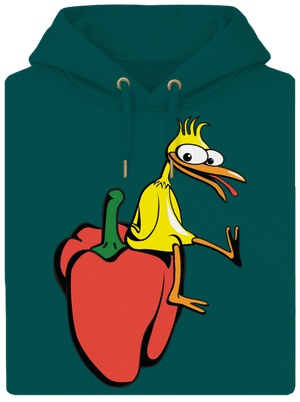 Kura na paprike unisex mikina premium Emerald Green