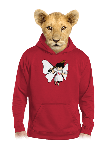 Zúbková víla detská mikina klokanka Fire Red