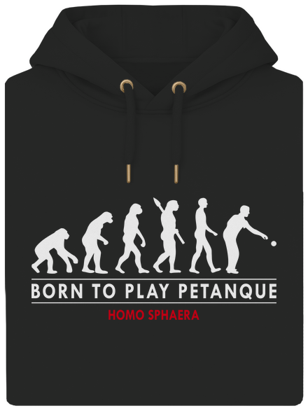 Born to play petanque unisex mikina premium Dark Black