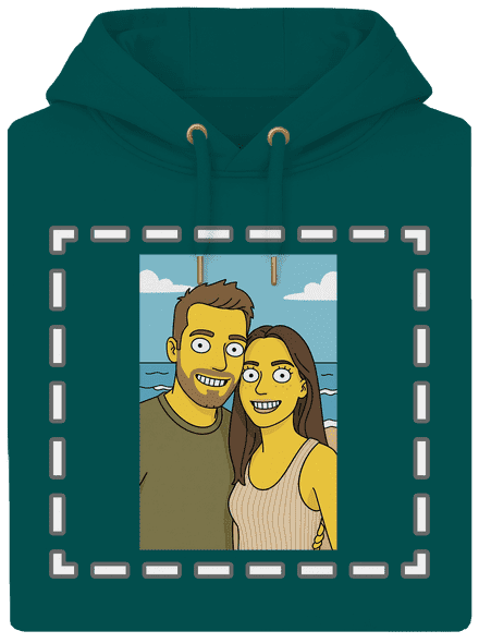 Simpsonovi z vlastnej fotky unisex mikina premium Emerald Green
