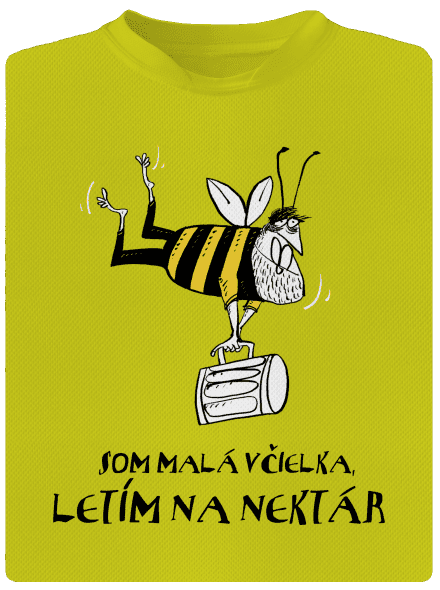 Malá včielka pánske športové tričko Neon Yellow