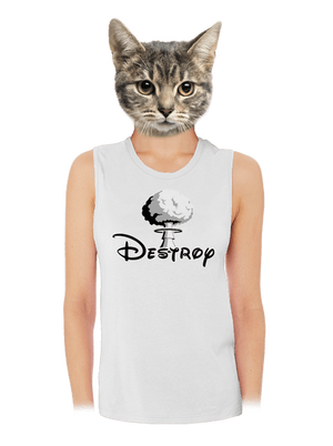 Destroy dámske tielko voľné White