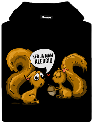 Alergická veverička pánska mikina klokanka Black