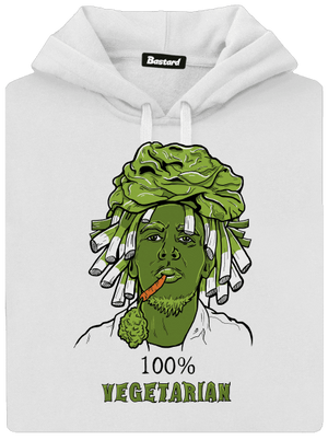 100% vegetarián dámska mikina klokanka White