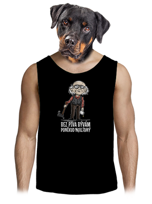 Neklidný bez piva pánske tielko Black
