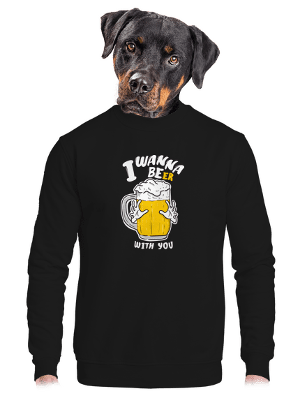 I wanna beer unisex mikina bez kapucne Black