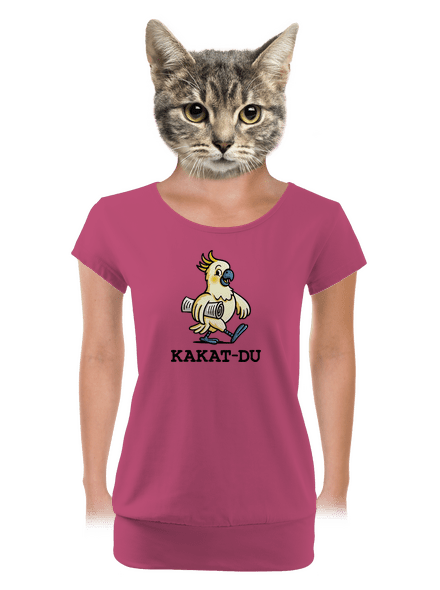 Kakat-du dámske tričko s lemom Magenta