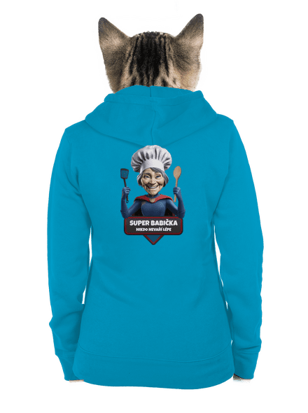 Super babička dámska mikina na zips Blue Atol