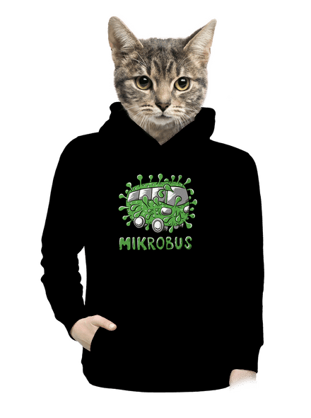 Mikrobus dámska mikina klokanka Black