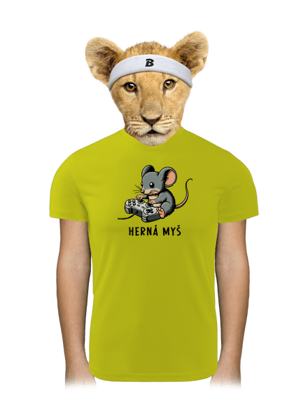 Herná myš detské športové tričko Neon Yellow