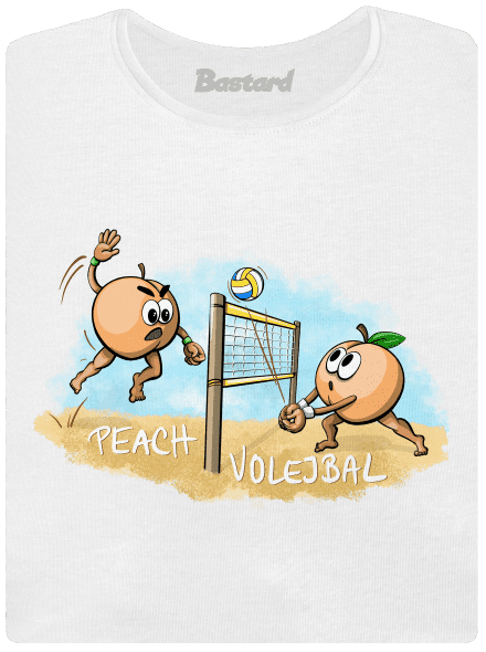 Peach volejbal dámske tričko s lemom White