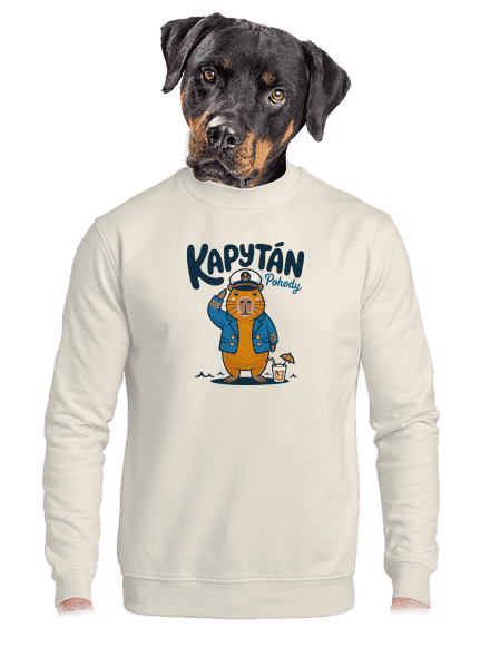 Kapytán pohody unisex mikina bez kapucne Off White