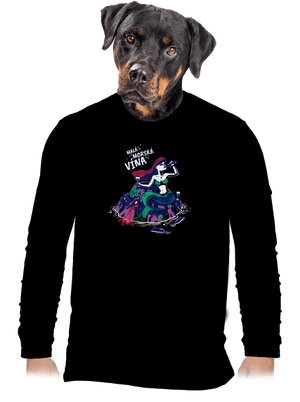 Malá mořská vína pánske dlhý rukáv Black