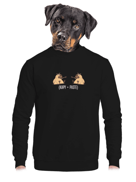 Kapy paste unisex mikina bez kapucne Black
