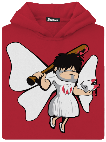 Zúbková víla detská mikina klokanka Fire Red