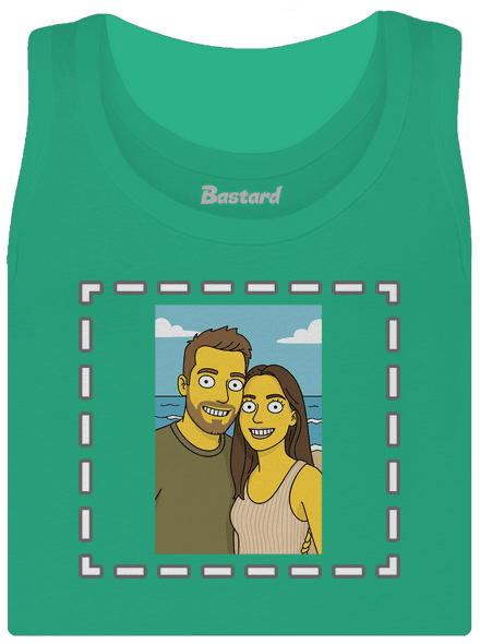 Simpsonovi z vlastnej fotky dámske tielko klasické Mint Mal