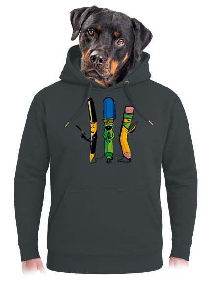 Písací gang unisex mikina premium Charcoal