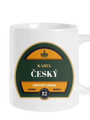 Pivná etiketa klasický hrnček White