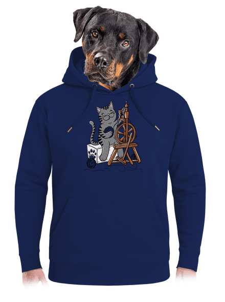 Mačka pradie unisex mikina premium Navy