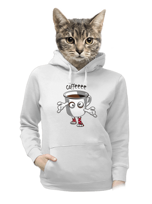 Zombie kafe dámska mikina klokanka White