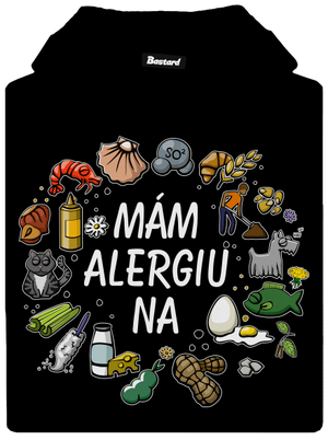 Mám alergiu na... + fix pánska mikina klokanka Black