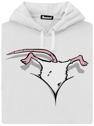 Myš vo výstrihu dámska mikina klokanka White