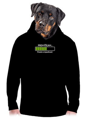 Premýšľam pánska mikina klokanka Black