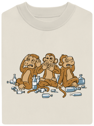 Trojnásobná opica unisex mikina bez kapucne Off White