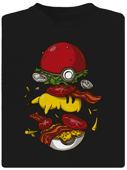 Pokémon burger detské športové tričko Black