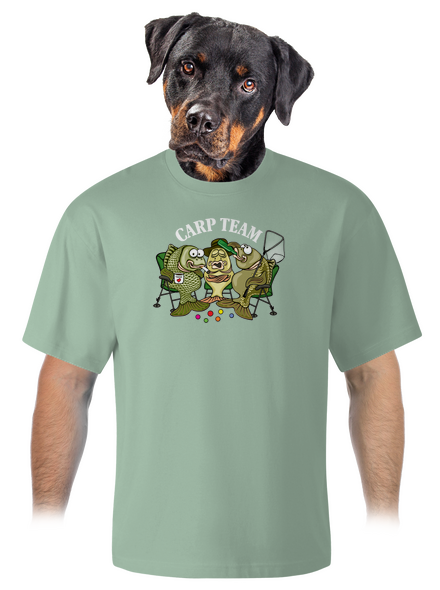 Carp Team unisex tričko oversized Sage