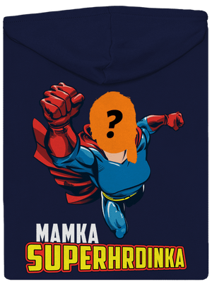Mamka superhrdinka pánska mikina na zips Navy