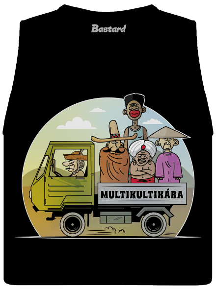 Multikultikára dámske tielko voľné Black