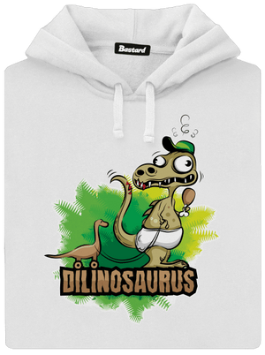 Dilinosaurus dámska mikina klokanka White