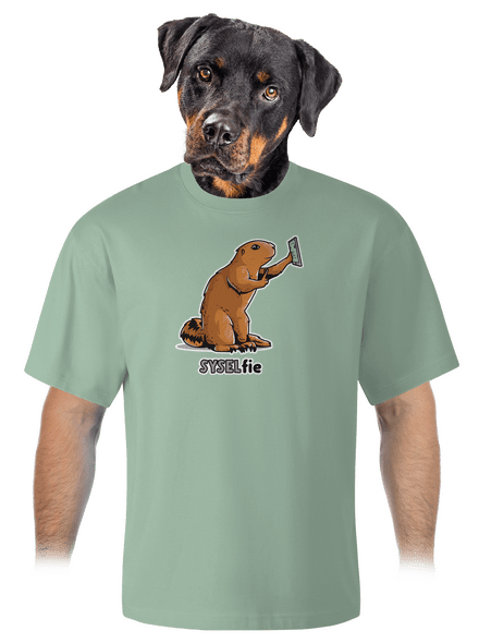 Syselfie unisex tričko oversized Sage