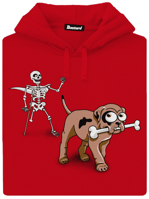 Kostlivec pánska mikina klokanka Red