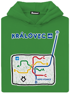 Metro Královec detská mikina klokanka Kelly Green AWD