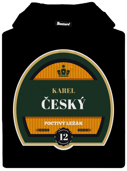 Pivná etiketa pánska mikina klokanka Black