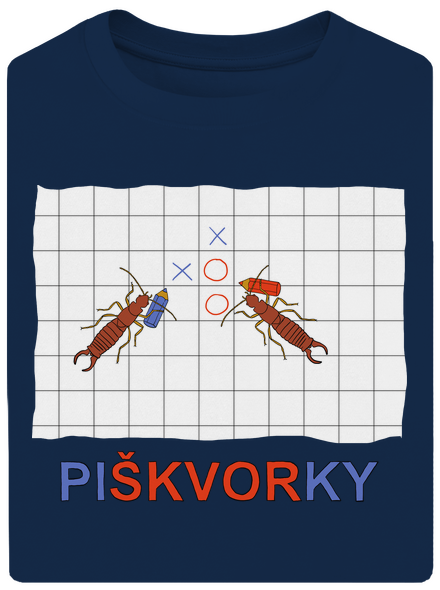 Škvorí piškvorky unisex tričko oversized Midnight Blue