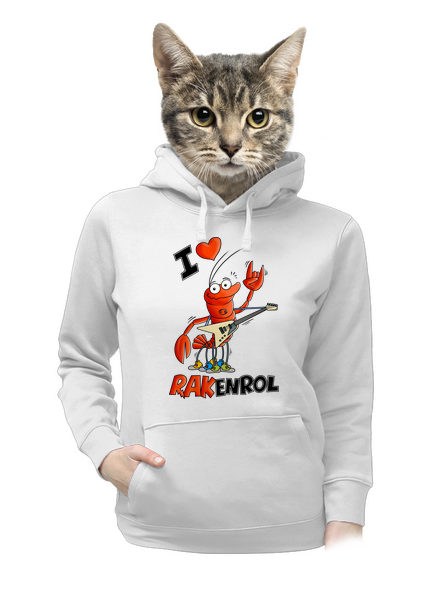 Rakenrol dámska mikina klokanka White
