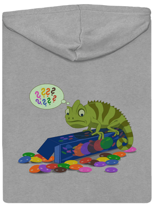 Zmätený chameleón pánska mikina na zips Light Melange