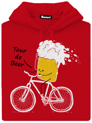Tour de beer pánska mikina klokanka Red