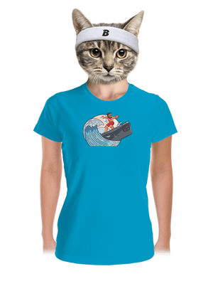 Som surfer dámske športové tričko Blue Atol