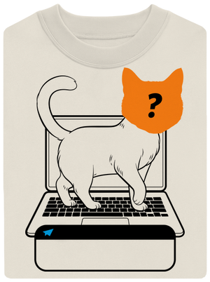 Mačka na klávesnici unisex mikina bez kapucne Off White