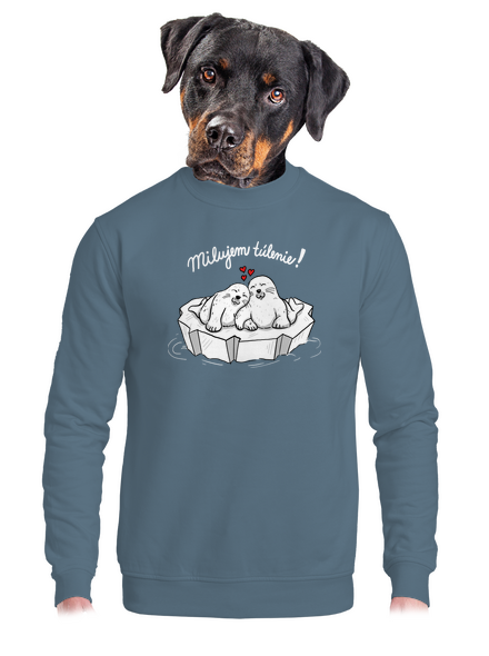 Milujem túlenie unisex mikina bez kapucne Nordic Blue