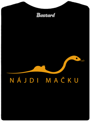 Nájdi mačku dámske tričko s lemom Black